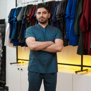 اسکراب شلوار یوفلکس رنگ سبز طرح جین