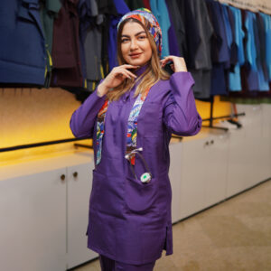 تونیک شلوار مدل سیزگی رنگ یاسی