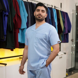 اسکراب شلوار مدل سیزگی رنگ آبی آسمانی