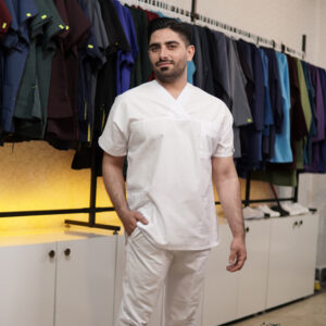 اسکراب شلوار مدل سیزگی رنگ سفید