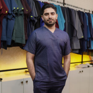 اسکراب شلوار مدل سیزگی رنگ طرح جین آبی