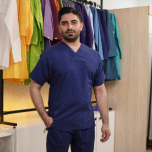 اسکراب شلوار یوفلکس رنگ آبی کاربنی