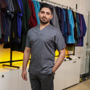 اسکراب شلوار یوفلکس رنگ طوسی طرح جین