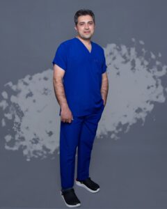 اسکراب شلوار کتان لاکرا آبی کاربنی