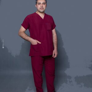 اسکراب شلوار کتان لاکرا زرشکی
