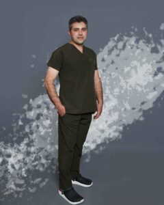 اسکراب شلوار کتان لاکرا زیتونی