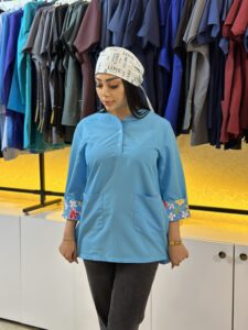 اسکراب تک مدل ملکه رنگ فیروزه ای