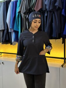 اسکراب تک مدل ملکه رنگ سرمه ای