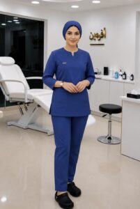 تونیک شلوار فیگز آبی کاربنی