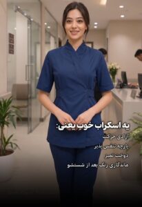 اسکراب شلوار مدل عروسکی آبی نفتی
